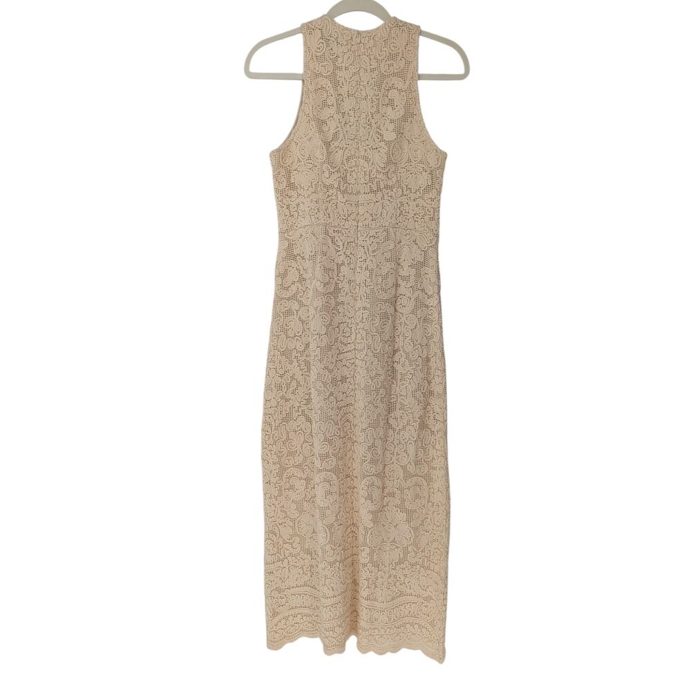 Tuckernuck Leilana Cream Crochet Lace Midi Dress Sleeveless Size S NWT - Picture 5 of 6
